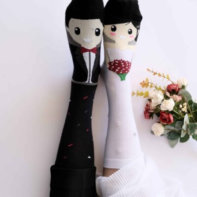 جوراب ساقدار لنگه به لنگه عروس داماد